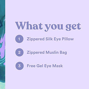ASUTRA Silk Eye Pillow for Sleep, Black | Filled w/Lavender & Flax Seeds