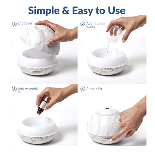 Essential Oil Diffuser Aromatherapy Humidifier: Air Mist Vaporizer for Room  - White Ceramic Aroma Infuser for Home