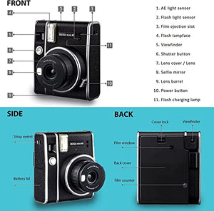 Fujifilm Instax Mini 40 Instant Camera Vintage Black + Value Pack (40 Sheets)