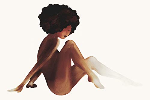 Nude watercolor painting Art Print | Printable wall art, Afro Female Figure, Modern feminist poster, black natural hair print, legs print