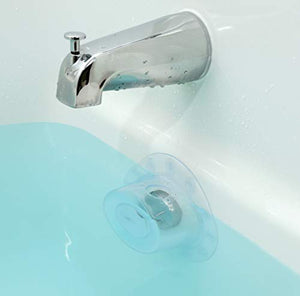 SlipX Solutions Bottomless Bath Overflow Drain Cover Adds Inches of Water to Tub for Warmer, Deeper Bath (Clear, 4" Diameter)