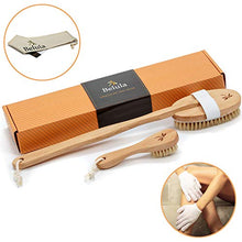Load image into Gallery viewer, Premium Dry Brushing Body Brush Set- Natural Boar Bristle Body Brush , Exfoliating Face Brush &amp; One Pair Bath &amp; Shower Gloves. Free Bag &amp; How To – Great Gift For A Glowing Skin &amp; Healthy Body