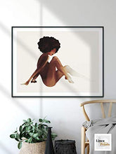Load image into Gallery viewer, Nude watercolor painting Art Print | Printable wall art, Afro Female Figure, Modern feminist poster, black natural hair print, legs print