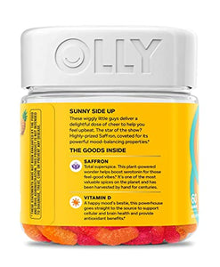 OLLY Hello Happy Gummy Worms. Mood Balance Support. Vitamin D, Saffron.