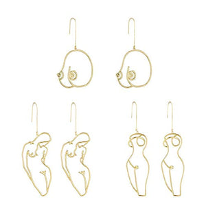 Female Body Form Wire Earrings