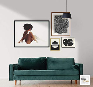 Nude watercolor painting Art Print | Printable wall art, Afro Female Figure, Modern feminist poster, black natural hair print, legs print