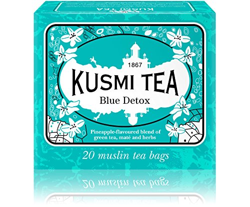 Kusmi Tea - Blue Detox - A Blend of Green Tea, Mate, and Rooibos with Savory Pineapple