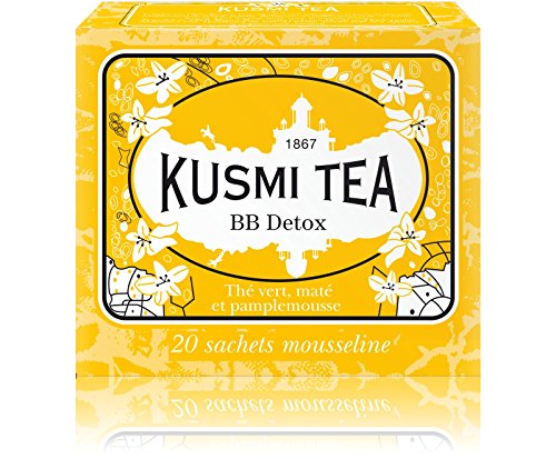Kusmi Tea - BB Detox - Natural Green Tea with Yerba Mate, Rooibos, Guarana, Dandelion Infusion with a Hint of Grapefruit