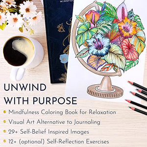 Mindfulness Coloring Book with Personal Growth Prompts